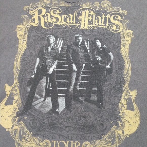 Men's Large Cutoff 2008 Rascal Flatts Tour T-shirt Fair Condition, Light Fading - Picture 3 of 8
